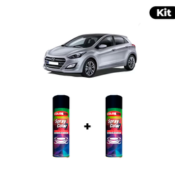 KIT SPRAY AUTOMOTIVO - SHIMMERING SILVER 11 POL + ... - Gon Tintas