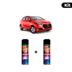 KIT SPRAY AUTOMOTIVO - VERMELHO TROPIC POL + VERNI... - Gon Tintas