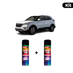 KIT SPRAY AUTOMOTIVO - BRANCO ATLAS 2020 POL + VER... - Gon Tintas