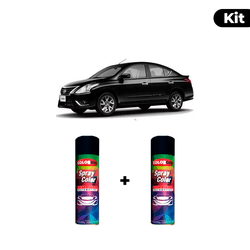 KIT SPRAY AUTOMOTIVO - PRETO PREMIUIM 12/13 POL + ... - Gon Tintas