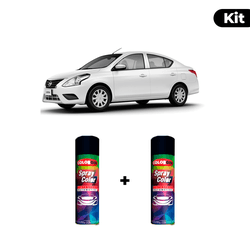 KIT SPRAY AUTOMOTIVO - BRANCO ASPEN POL + VERNIZ R... - Gon Tintas