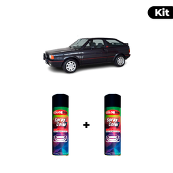 KIT SPRAY AUTOMOTIVO - PRETO ONIX 2001 POL + VERNI... - Gon Tintas