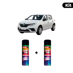 KIT SPRAY AUTOMOTIVO - BRANCO GLACIER 1999 POL + V... - Gon Tintas