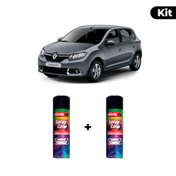 KIT SPRAY AUTOMOTIVO - CINZA ACIER 2008 POL + VERN... - Gon Tintas