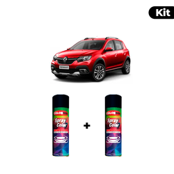 KIT SPRAY AUTOMOTIVO - VERMELHO VIVO 1999 POL + VE... - Gon Tintas