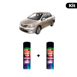 KIT SPRAY AUTOMOTIVO - BEGE AMBAR 2003 POL + VERNI... - Gon Tintas