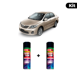 KIT SPRAY AUTOMOTIVO - BEGE AURORA 2009 POL + VERN... - Gon Tintas