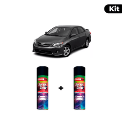 KIT SPRAY AUTOMOTIVO - CINZA GALATICO 2009 POL + V... - Gon Tintas