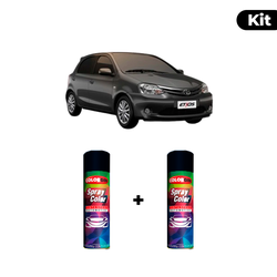 KIT SPRAY AUTOMOTIVO - CINZA JAZZ 2013 POL + VERNI... - Gon Tintas