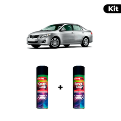 KIT SPRAY AUTOMOTIVO - PRATA ONIX 2000/05 POL + VE... - Gon Tintas