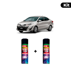 KIT SPRAY AUTOMOTIVO - PRATA PREMIUM 2016 POL + VE... - Gon Tintas