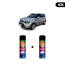KIT SPRAY AUTOMOTIVO - PRATA SOUL 2013 POL + VERNI... - Gon Tintas