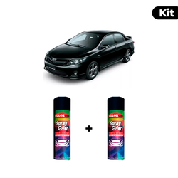 KIT SPRAY AUTOMOTIVO - PRETO ECLIPSE PER 09 POL + ... - Gon Tintas