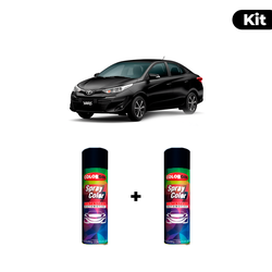 KIT SPRAY AUTOMOTIVO - PRETO INFINITO 2013 POL + V... - Gon Tintas