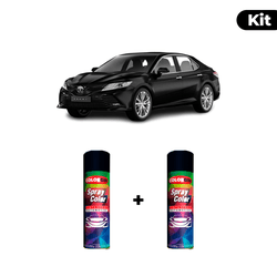 KIT SPRAY AUTOMOTIVO - PRETO PEROLA 1999 POL + VER... - Gon Tintas