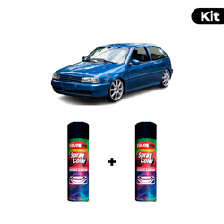 KIT SPRAY AUTOMOTIVO - AZUL UNIQUE 1996 POL + VERN... - Gon Tintas