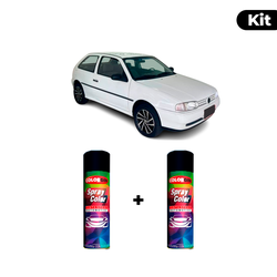 KIT SPRAY AUTOMOTIVO - BRANCO GEADA 1995 POL + VER... - Gon Tintas