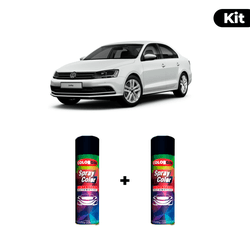 KIT SPRAY AUTOMOTIVO - BRANCO PURO 2011/14 POL + V... - Gon Tintas