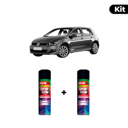 KIT SPRAY AUTOMOTIVO - CINZA CARBONO 2001 POL + VE... - Gon Tintas