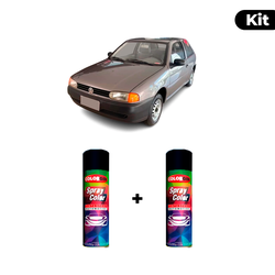 KIT SPRAY AUTOMOTIVO - CINZA METEORO 1999 POL + VE... - Gon Tintas