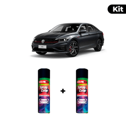 KIT SPRAY AUTOMOTIVO - CINZA PLATINUM 2016 POL + V... - Gon Tintas