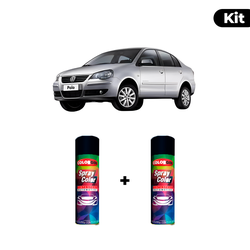 KIT SPRAY AUTOMOTIVO - PRATA LIGHT 2004 POL + VERN... - Gon Tintas