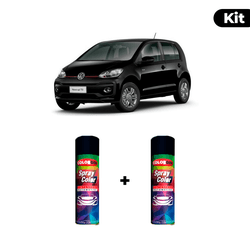 KIT SPRAY AUTOMOTIVO - PRETO NINJA 1995/96 POL + V... - Gon Tintas