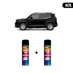 KIT SPRAY AUTOMOTIVO - PRETO SHADOW LISA 201 POL +... - Gon Tintas