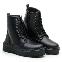 Bota estilo coturno feminina cor preta - Gouveia C... - GOUVEIA COSTA