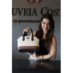 Bolsa Cleo Palha com Preto - BC-GC-1023 - GOUVEIA COSTA
