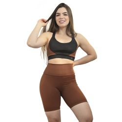 Conjunto Short liso e top Coffe - CNJ SH/TOP COFFE - GRATIA FITNESS