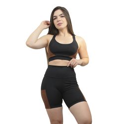 CONJUNTO SHORT/C BOLSO E TOP COFFEE - CONJUNTO SH/... - GRATIA FITNESS