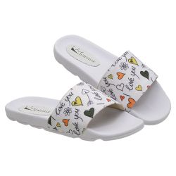 Chinelo Slide Cancún Branco i Love You - GRIFEMUR