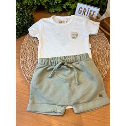 Conjunto Body + Short Moletinho Coqueiros - 12112 - GRIFF BABY