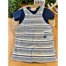 Conjunto camisa +Jardineira Listrada - 12121 - GRIFF BABY