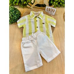 Conjunto Bata Listrado Polo + Short - 12131 - GRIFF BABY