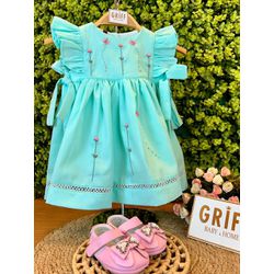 Vestido Jardim Fru-fru Verde Claro - 12089 - GRIFF BABY