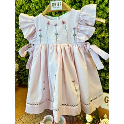 Vestido Jardim Fru-fru Rosa - 12088 - GRIFF BABY