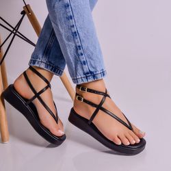 Sandália FlatForm Aurora Preto - 1466 - GRINGA STORE