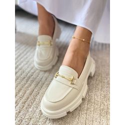 Mocassim Paola Fivela Off White - 1366 - GRINGA STORE