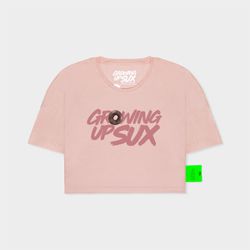 CAMISETA OVERSIZED SUX CROPPED ROSA DONUT - Growing Up Sux