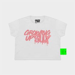 CAMISETA BABY LOOK SUX CROPPED BRANCA MELTING - Growing Up Sux