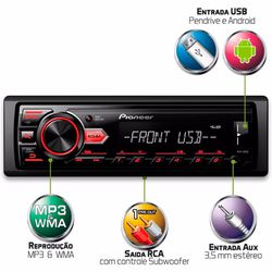 Radio Automotivo Pioneer Mvh-88ub Mp3 Player Entra... - GRUPOCHIQUINHO