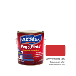 EUCATEX PEG & PINTE ESM BRIL VERMELHO 3,6 L - 0155 - GS Tintas