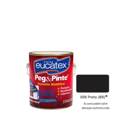 EUCATEX PEG & PINTE ESM BRIL PRETO 3,6L - 02628 - GS Tintas
