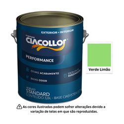 CIACOLLOR ACR. PERFORMANCE FOSCO VERDE LIMAO 3,6 L... - GS Tintas