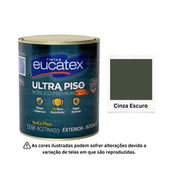 EUCATEX ULTRA PISO ACRI PRE CINZA ESCURO 900ML - 0... - GS Tintas