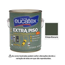 EUCATEX EXTRA PISO ACR PRE FOSCO CINZA ESCURO 3,6L... - GS Tintas