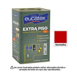 EUCATEX EXTRA PISO ACR PRE FOSCO VERMELHO 18L - 02... - GS Tintas