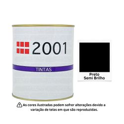 2001 ESMALTE SINTETICO PRETO SEMI BRILHO 900ML - 0... - GS Tintas